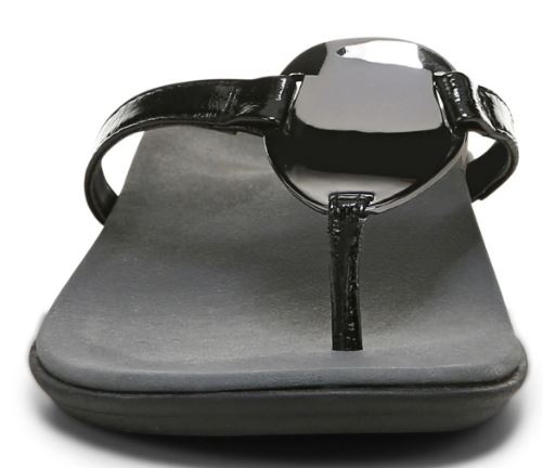 Vionic Black Raysa Toe Post Womens Comfort Sandals