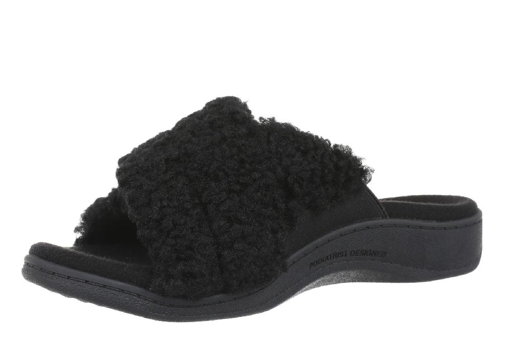 Vionic Black Shearling Relax II Women's Slippers J0895F1001-001