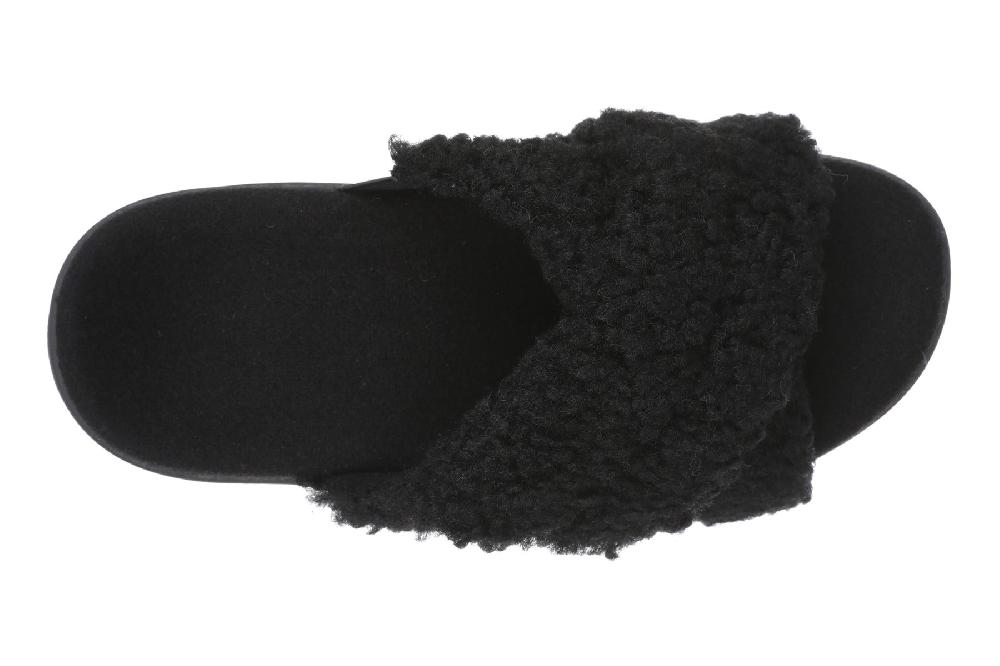 Vionic Black Shearling Relax II Women's Slippers J0895F1001-001