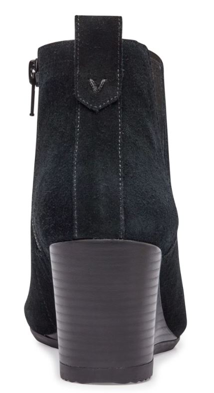 Vionic Black Suede Paloma Womens Short Wedge Boots