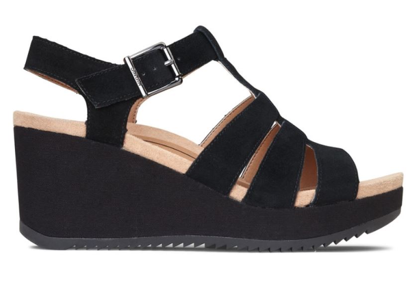 Vionic Black Tawny Womens Platform Comfort Wedges TAWNY