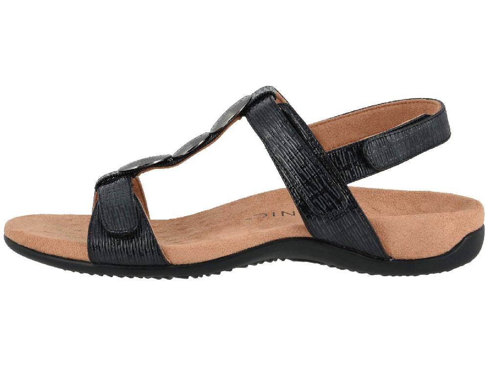 Vionic Black Woven Farra Womens Comfort Sandals