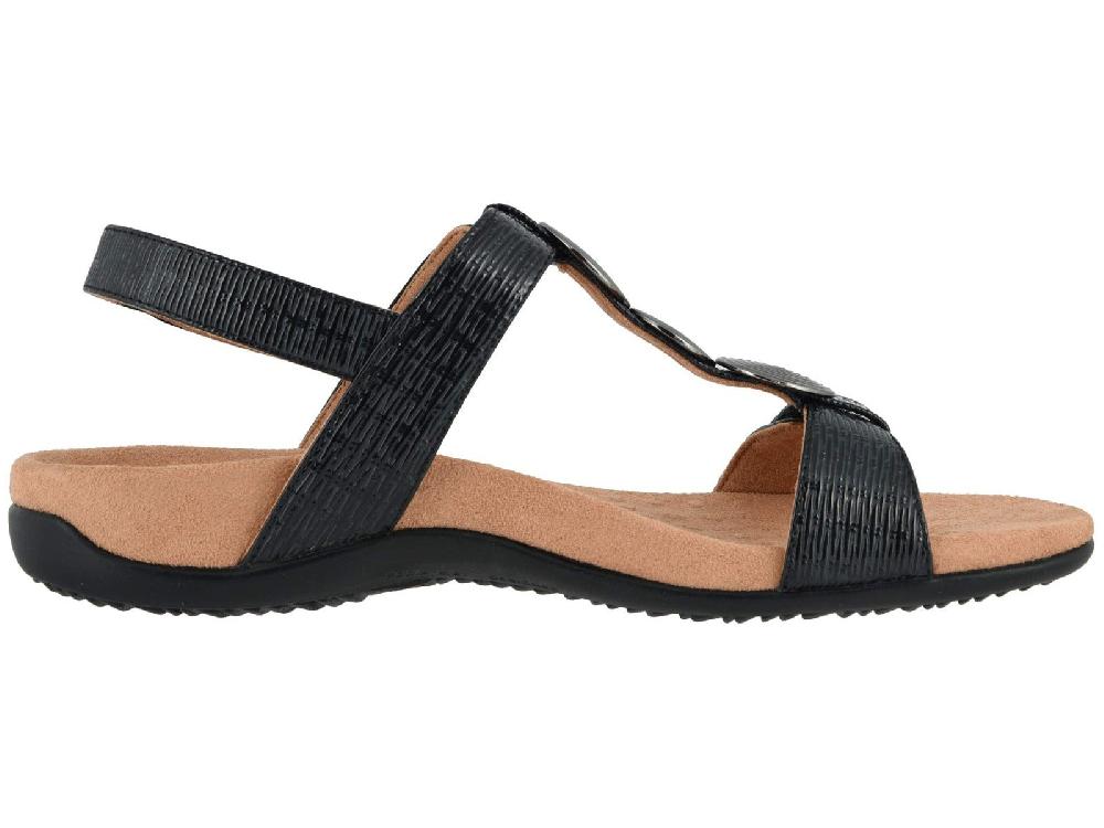 Vionic Black Woven Farra Womens Comfort Sandals