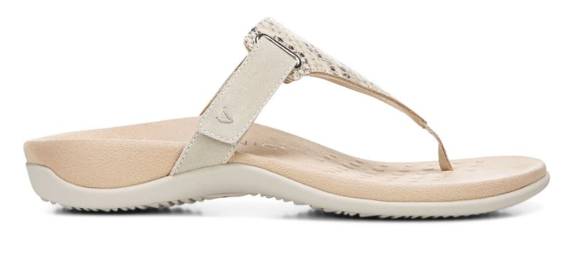 Vionic Bone Embossed Snake Wanda T-Strap Womens Sandals