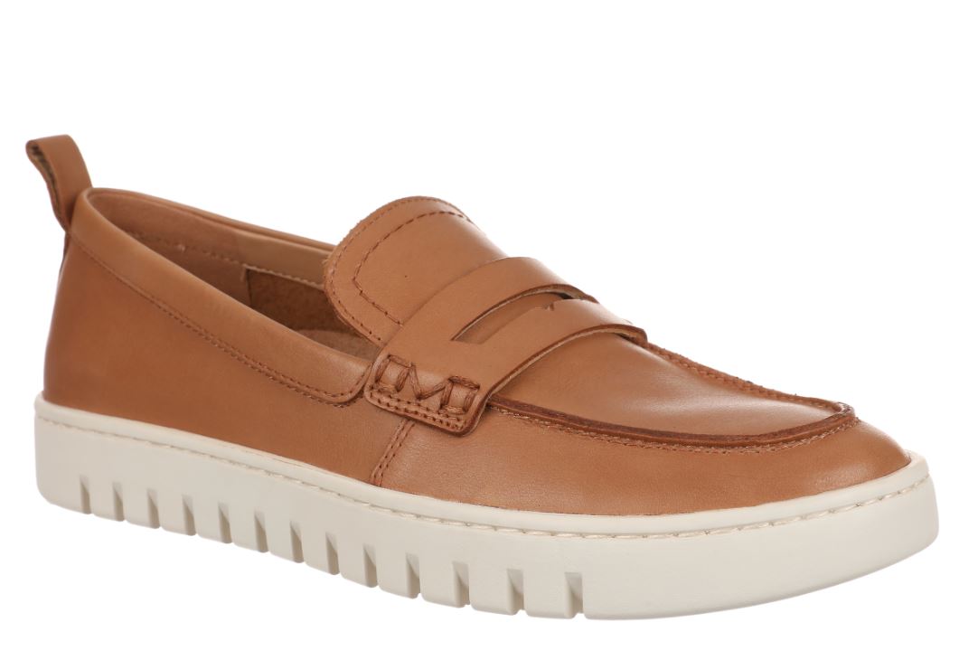 Vionic Camel Leather Uptown Women's Packable Loafer Shoes UPTOWN-202