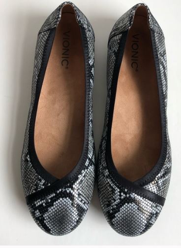 Vionic Caroll Women's Natural Snake Comfort Ballet Flat Slip On
