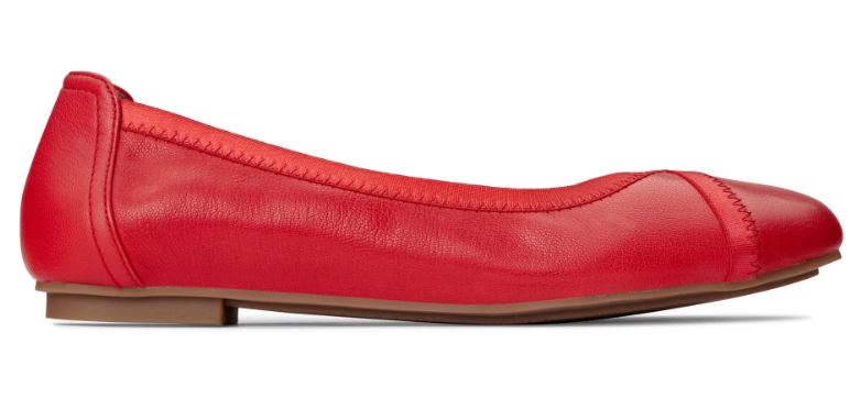 Vionic Cherry Red Caroll Womens Comfort Ballet Flat