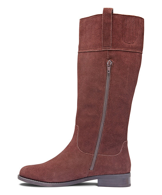 Vionic Chocolate Downing Suede Womens Tall Boots