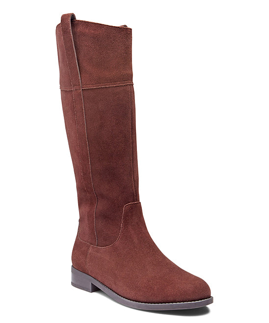 Vionic Chocolate Downing Suede Womens Tall Boots