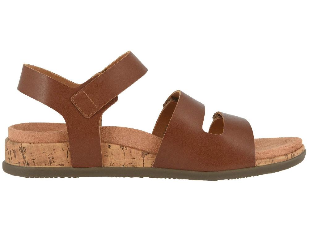 Vionic Cinnamon Brown Colleen Womens Comfort Adjustable Strap Strap Sandals
