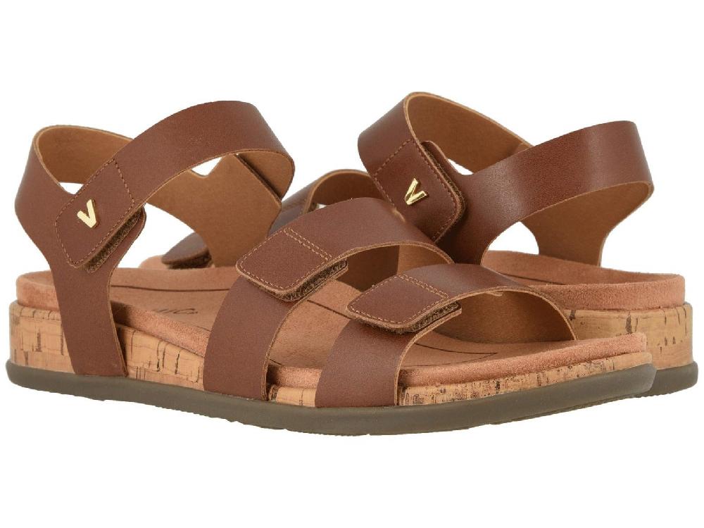 Vionic Cinnamon Brown Colleen Womens Comfort Adjustable Strap Strap Sandals