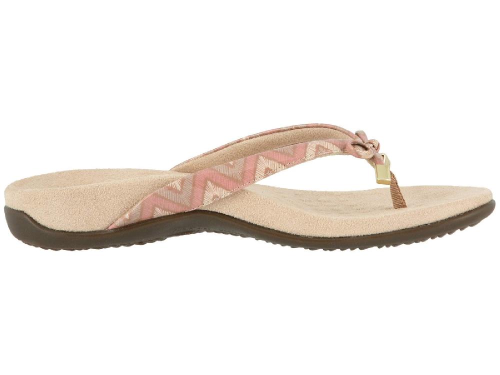 Vionic Dusty Pink Chevron Bella II Womens Comfort Thong Sandals