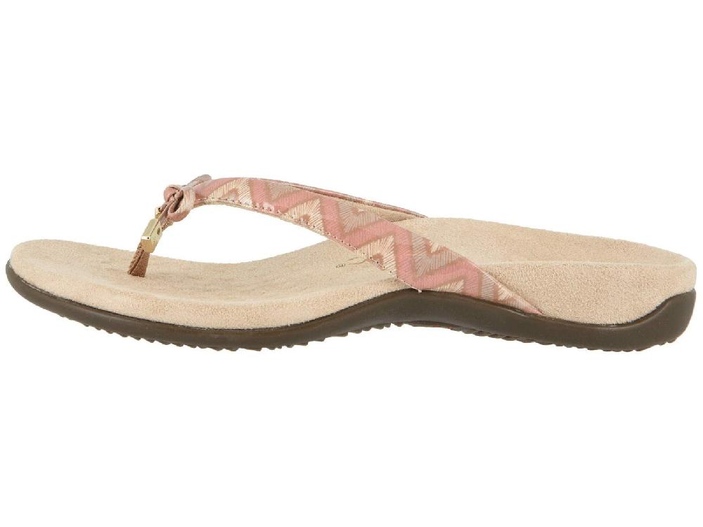 Vionic Dusty Pink Chevron Bella II Womens Comfort Thong Sandals