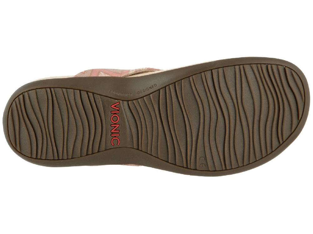 Vionic Dusty Pink Chevron Bella II Womens Comfort Thong Sandals