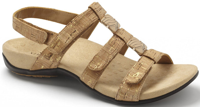 Vionic Gold Cork Amber Adjustable Womens Sandal 44Amber