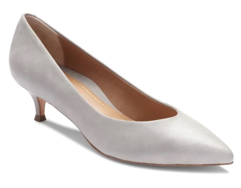 Vionic Light Grey Josie Kitten Womens Versatile Dress Heels 389JOSIE