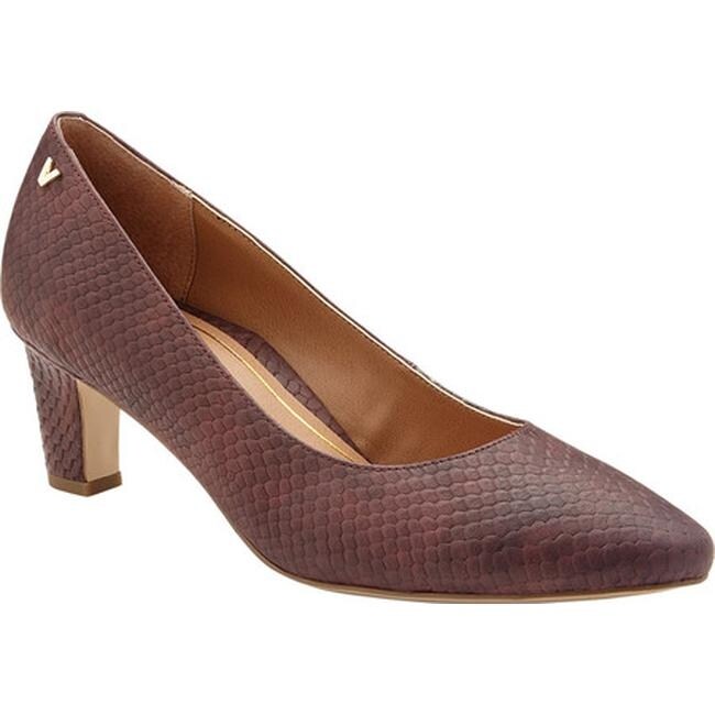 Vionic Merlot Snake Leather Mia Womens Dress Pump