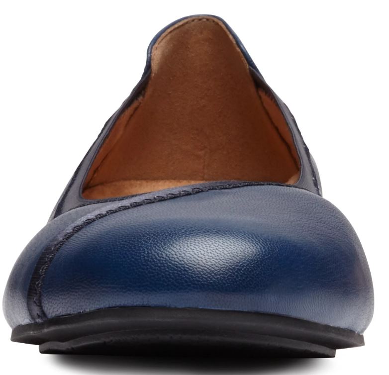 Vionic Navy Caroll Womens Comfort Ballet Flat