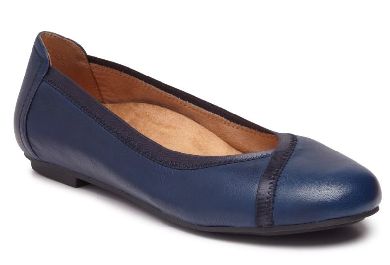Vionic Navy Caroll Womens Comfort Ballet Flat