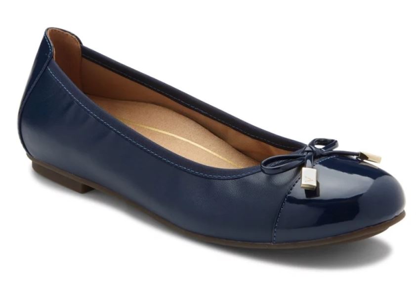 Vionic Navy Minna Womens Comfort Ballet Flat 359MINNA