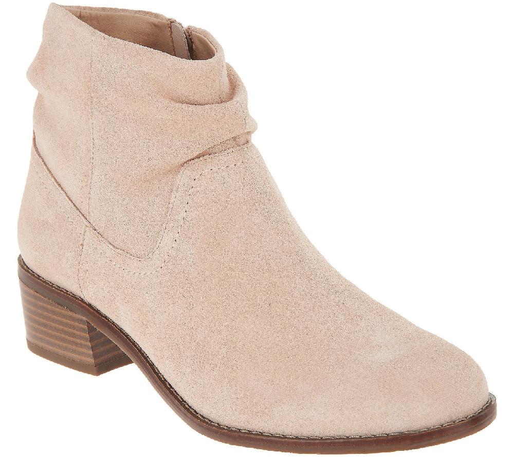 Vionic Nude Kanela Womens Suede Slouch Ankle Boots