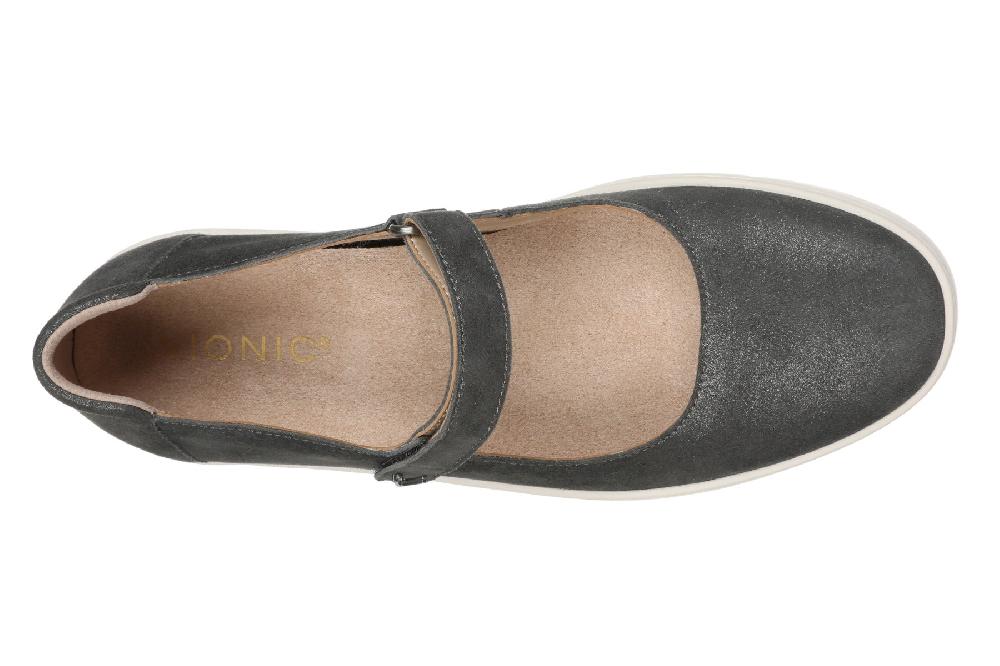 Vionic Polluted Silver Uptown Maryjane Metallic Leather Women's Flats J2229L3020