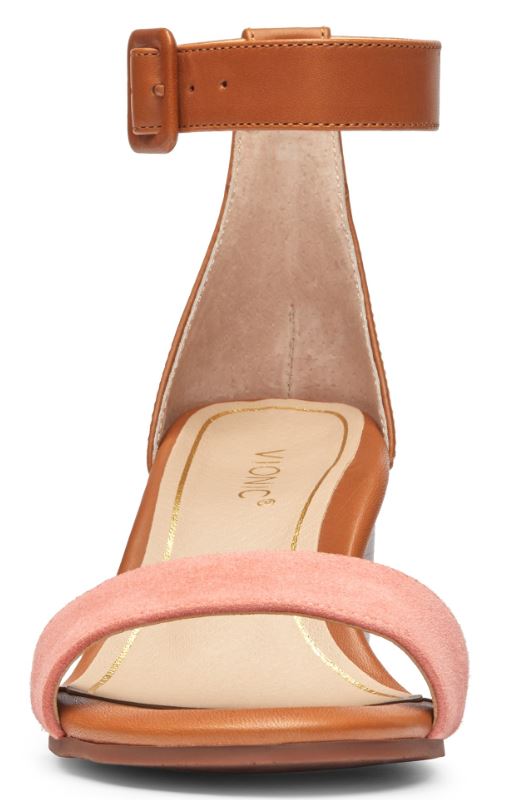 Vionic Rosie Coral Womens Block Heeled Sandals