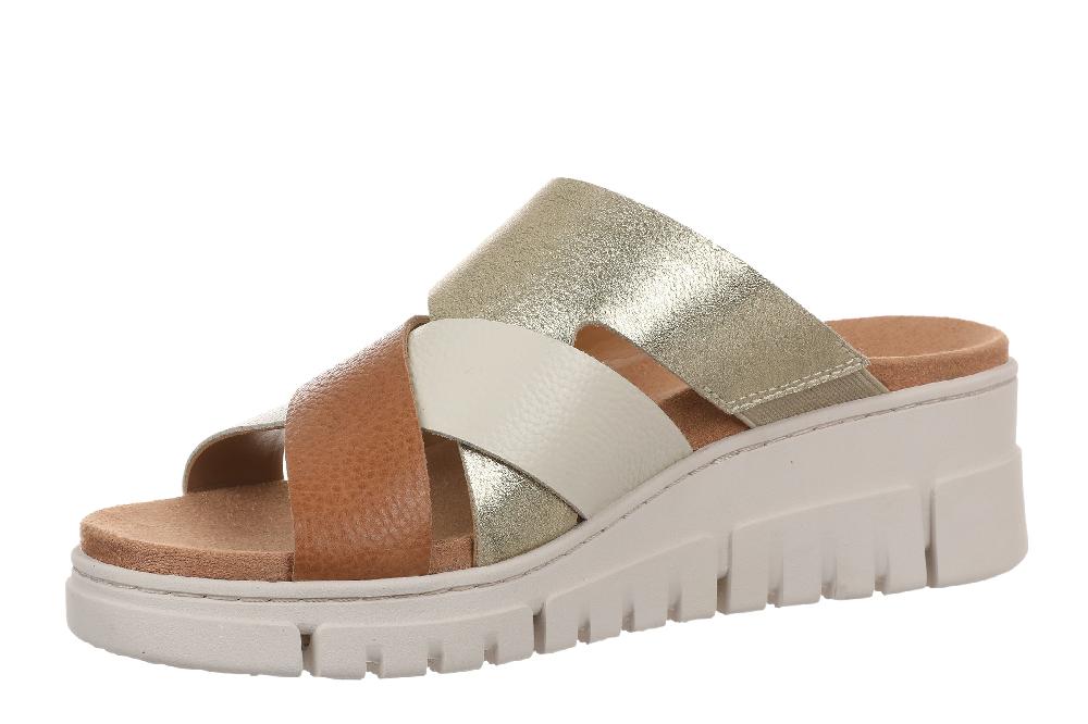 Vionic Tan/Gold Uptown Sunset Women's Wedge Sandals J31967202