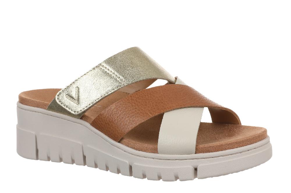 Vionic Tan/Gold Uptown Sunset Women's Wedge Sandals J31967202