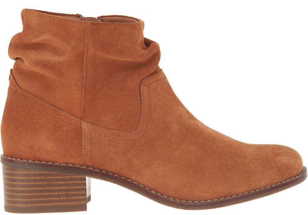 Vionic Toffee Kanela Womens Suede Slouch Ankle Boots