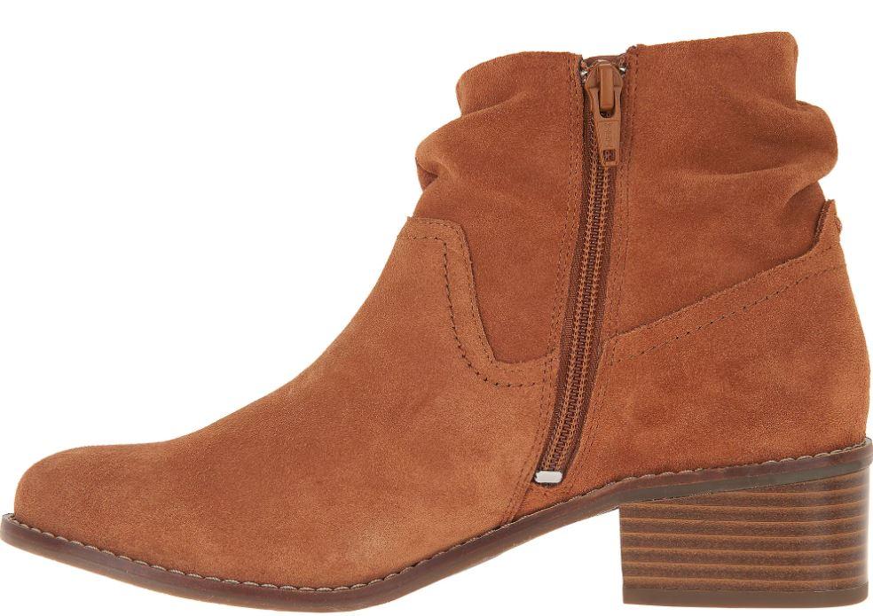 Vionic Toffee Kanela Womens Suede Slouch Ankle Boots