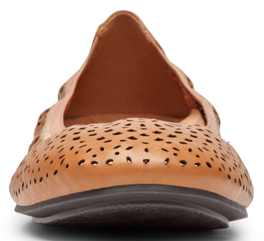Vionic Toffee Robyn Womens Comfort Ballet Flats