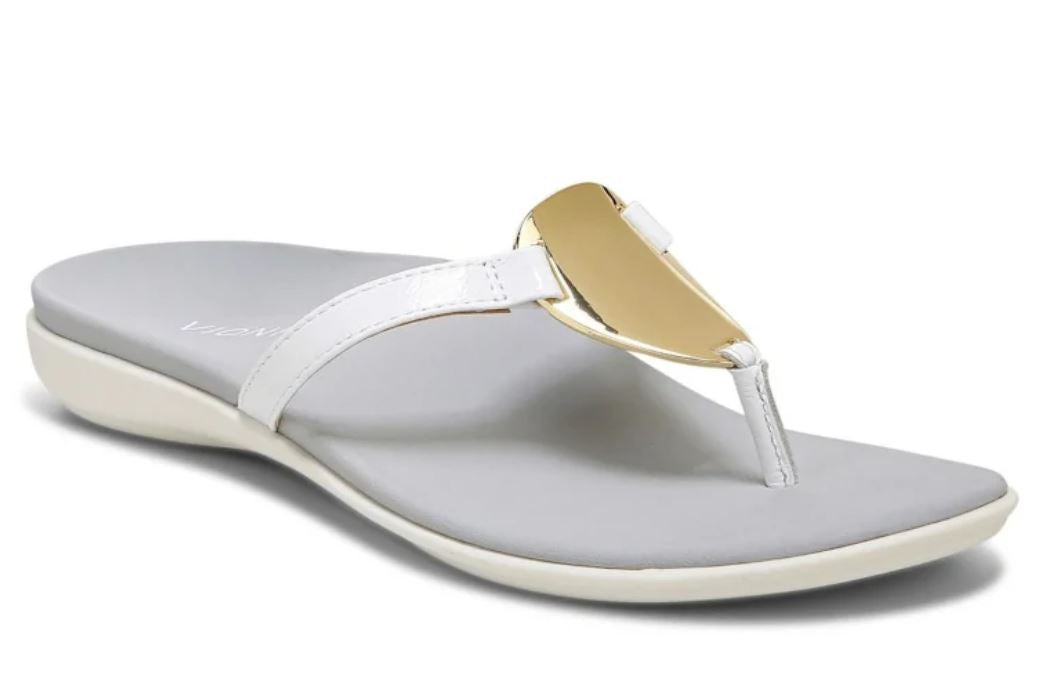 Vionic White Raysa Toe Post Women's Comfort Sandals RAYSA-WHITE