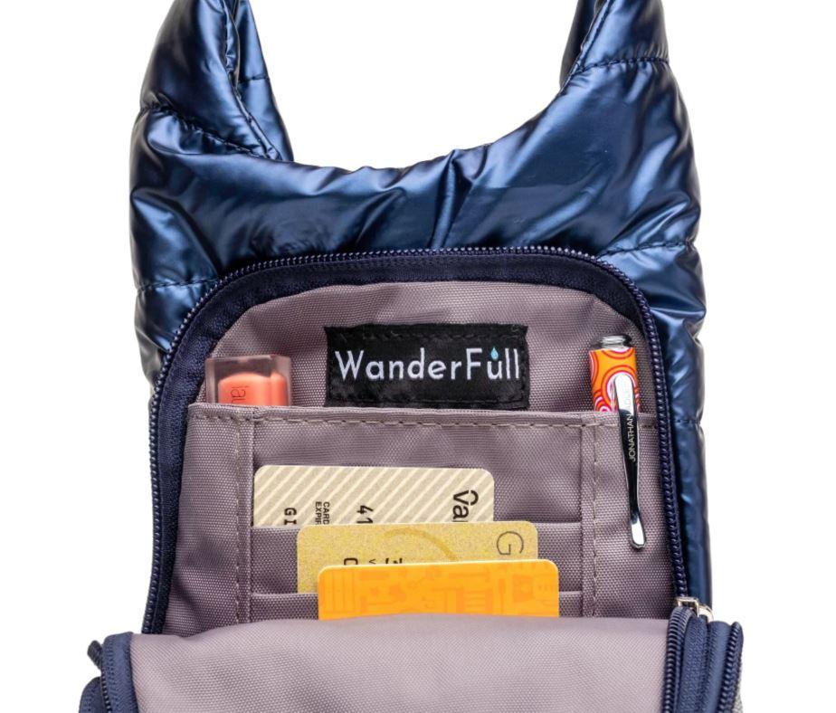 Wanderfull Navy Blue Shiny Hydrobag With Matching Solid Navy Strap WBB1NMSOLID