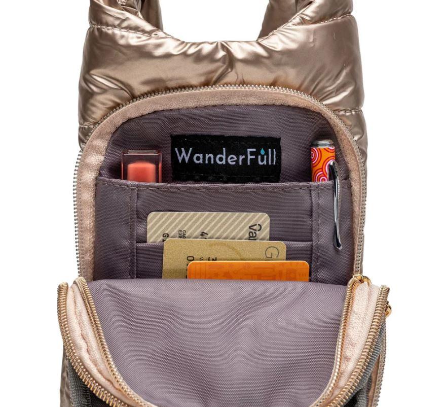 Wanderfull White With Gold Top 24 Oz. Insulated Water Bottle BOTTLEWHGOLD24