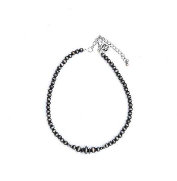 West and Co Charcoal Faux Najavo Pearl Choker N1300