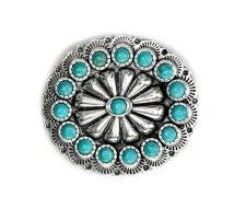 West and Co. Round Turquoise Accent Concho Belt Buckle BKL001