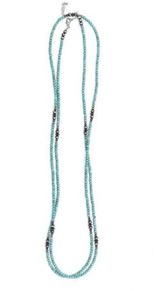 West and Co. Turquoise Necklace with Faux Navajo Pearl Accents N1238