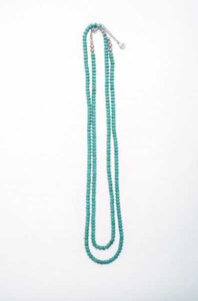 West and Co. Turquoise Rondell 66 inch Length Bead Necklace with 3 inch Extension N541