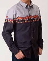 West Made by Karmen Roper Multi Color Long Sleeve Snap Shirt 0300104210780