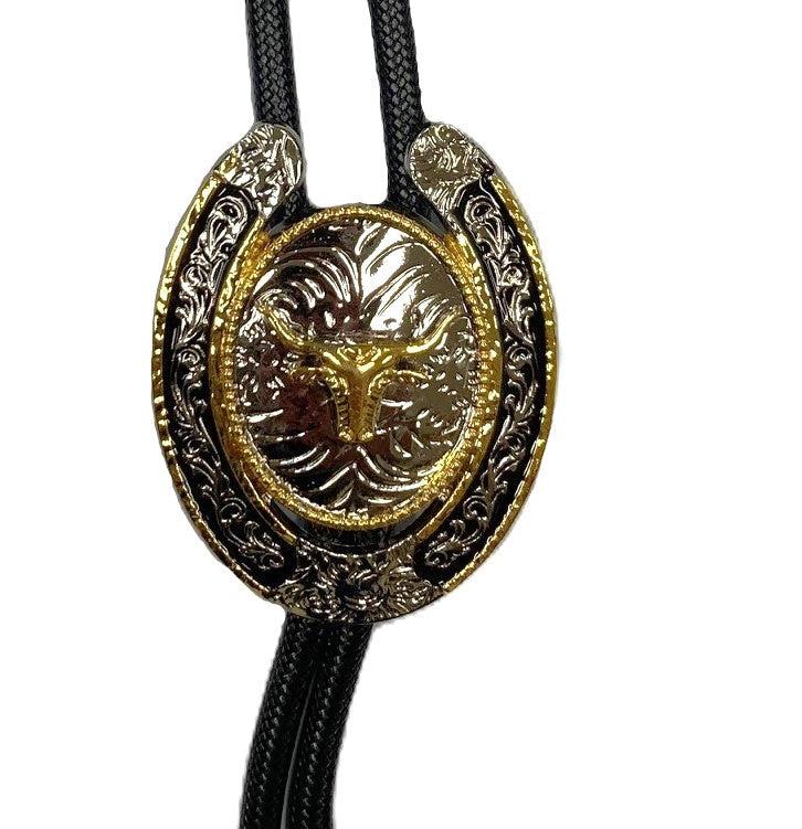 West Star Longhorn Gold/Silver 2 Tone Bolo LONGHORNBOLO2TO