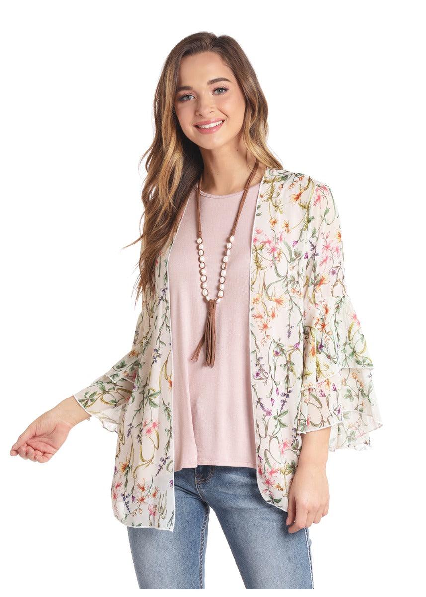Westmoor Women's Multi Floral-Print Open Front Kimono J8-4674-15