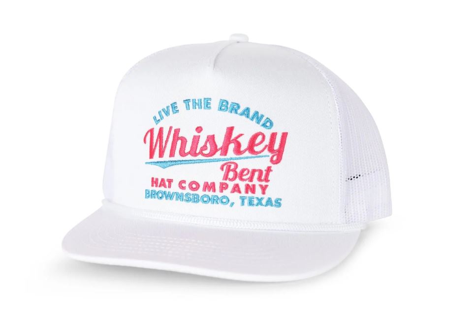 Whiskey Bent White THE CALI Classic Rope Trucker Hat THE CALI WHITE