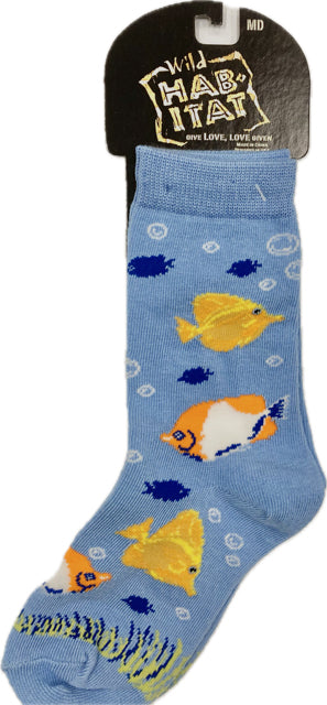 Wild Habitat Blue Fish With Bubbles Socks HA05S014
