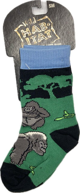 Wild Habitat Green Gorrilla Children's Socks HA99A210