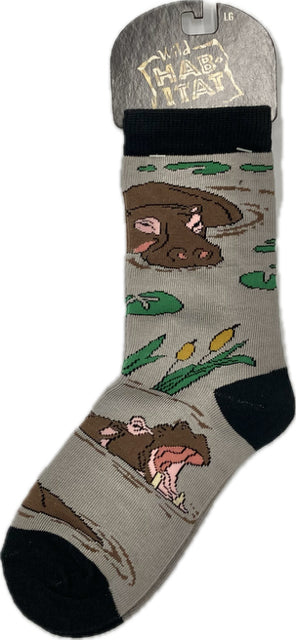Wild Habitat Grey Hippo Children's Socks HA01F006