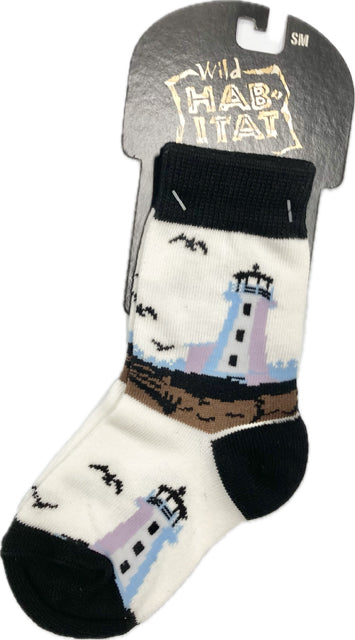 Wild Habitat White Lighthouse Children's Socks HA05S023