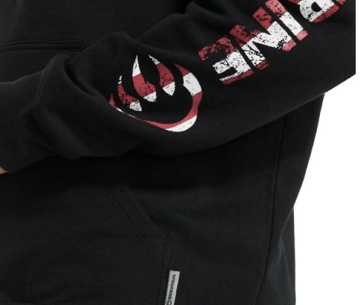 Wolverine Black Americana Sleeve Mens Graphic Hoody W1207760-003