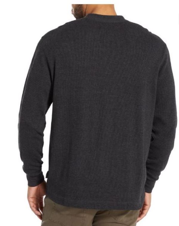 Wolverine Black Heather Mens Walden Longsleeve Thermal Henley Shirt W1202280-003