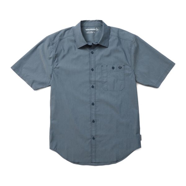 Wolverine Blue Chambray Grayson Mens Short Sleeve Shirt W1206950-400